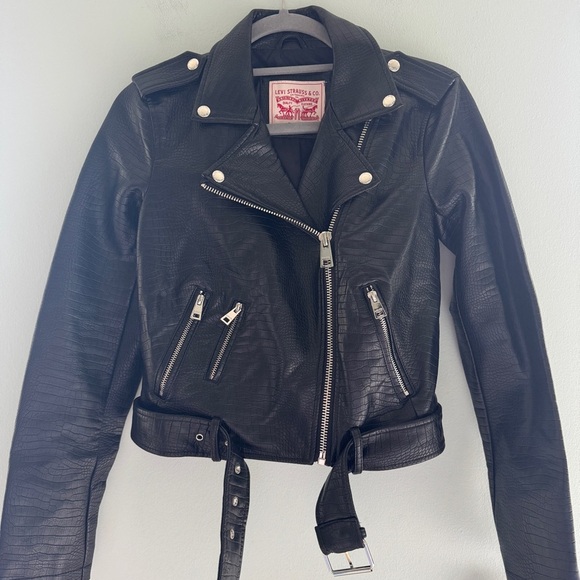 Levi's Black Snakeskin Leather Jacket NWT - Picture 5 of 12